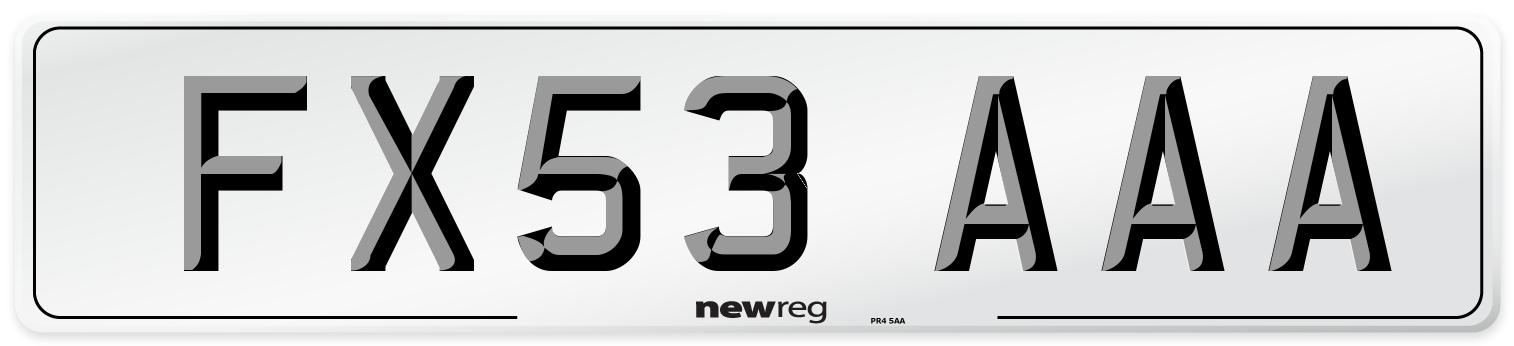 FX53 AAA Number Plate from New Reg